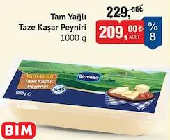 TAM YAĞLI TAZE KAŞAR PEYNİRİ 1000 G